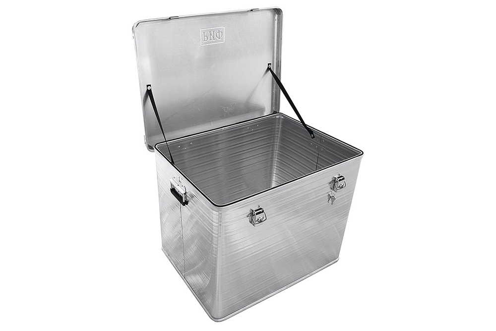 Ящик алюминиевый усиленный с замком 782х585х622 мм (ДхШхВ)