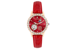 KANGOL Mother Of Pearl Collection Automatic Mechanical Movement Genuine Leather Strap Watch Women"s Watch