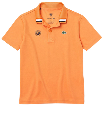 Футболка для мальчика теннисная Lacoste Boys' SPORT Roland Garros Edition Breathable Polo Shirt - orange/navy blue