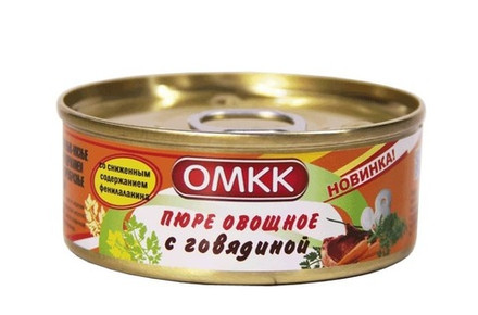 Пюре овощное с говядиной для детского питания 100г. Оршанский МК