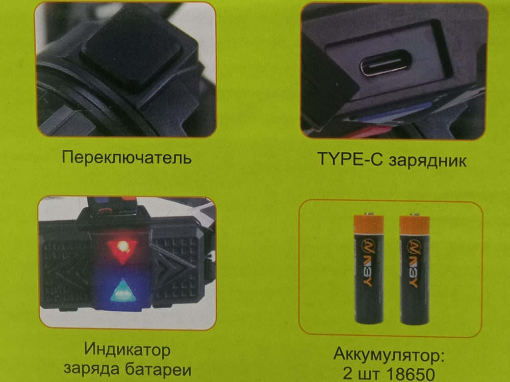 Фонарь налобный высокой яркости NGY HYT-012-2J-P90