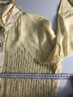 Рубашка Luisa Spagnoli из шелка с бисером 44 размер