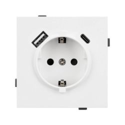 Механизм розетки с USB зарядкой SCT-TENDO-MUAC-PL-WH (230V, 16A) (Arlight, Белый) 054086