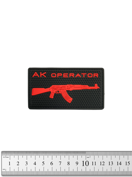 Шеврон AK Operator PVC. Чёрный с красным
