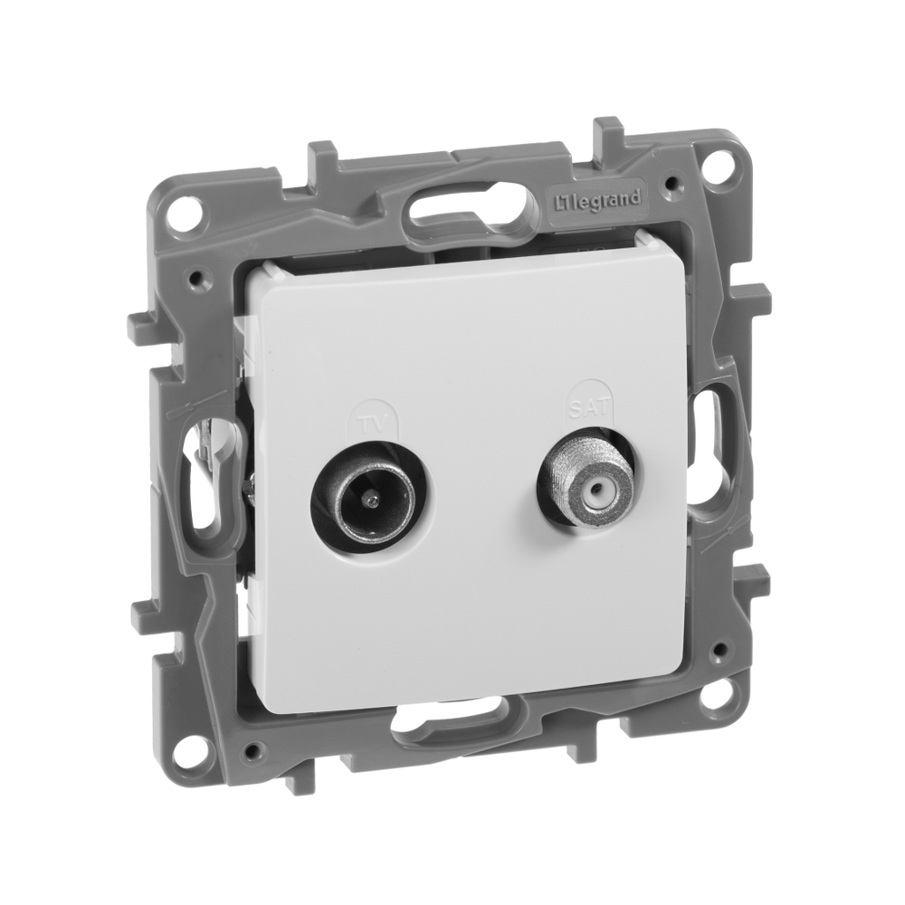 Розетка TV-SAT двухкабельная - белый ETIKA Legrand