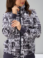 Костюм с брюками КБ-184/белый-антрацитгазета