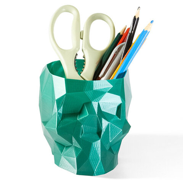 Череп-Ваза для конфет/карандашей, полигональная, 3D печать, зелёная