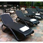 Шезлонг-лежак пластиковый, Nardi Omega, антрацит