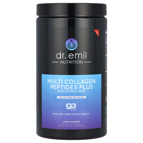 Dr. Emil Nutrition, Мультиколлагеновые пептиды и гиалуроновая кислота, без добавок, 316,5 г