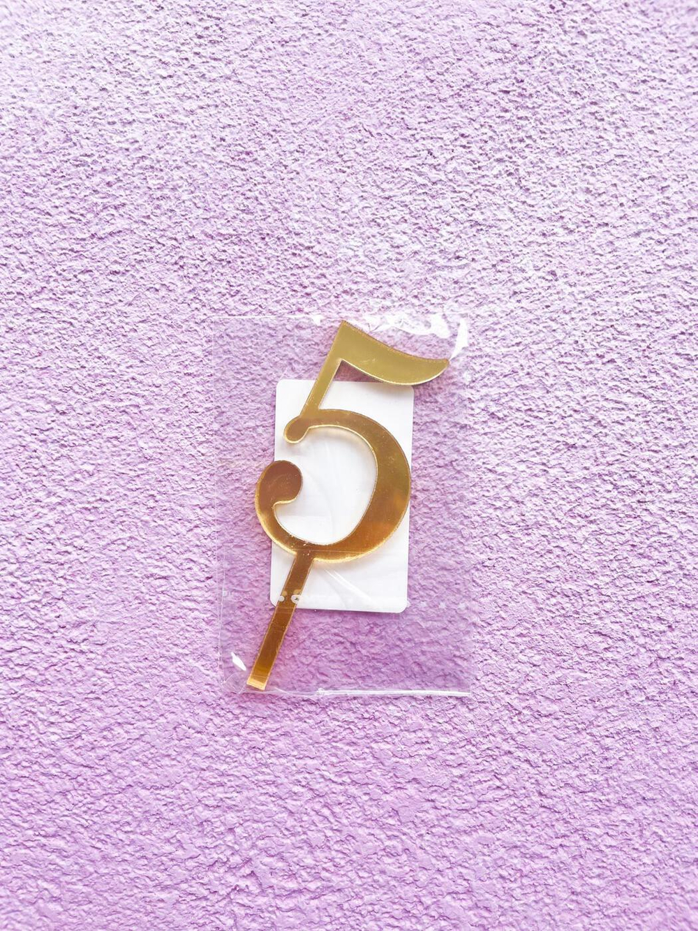 Топпер цифра «5» золото, акрил, 8 см