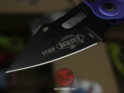 Нож Microtech Stitch Acid Purple AL + пружина A+++ - черный клинок, рукоять фиолетоый алюминий