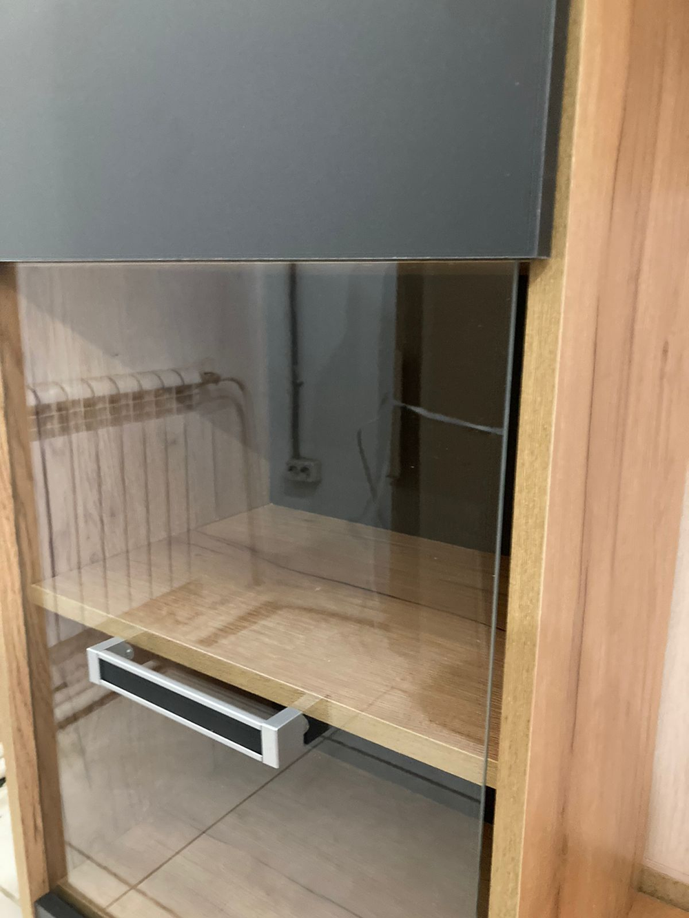 Стенка Александра-5 ЛДСП дуб золотистый/антрацит