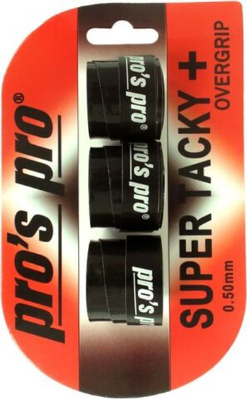 Намотки теннисные Pro's Pro Super Tacky Plus 3P - black