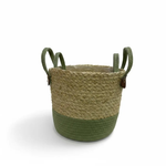 Корзина 28х25х35 см Набор 2шт Рогоз с ручкой (Зеленый)