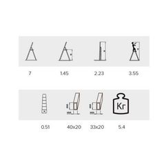 Стремянка алюминиевая Алюмет односекционная 7 ступени (707)