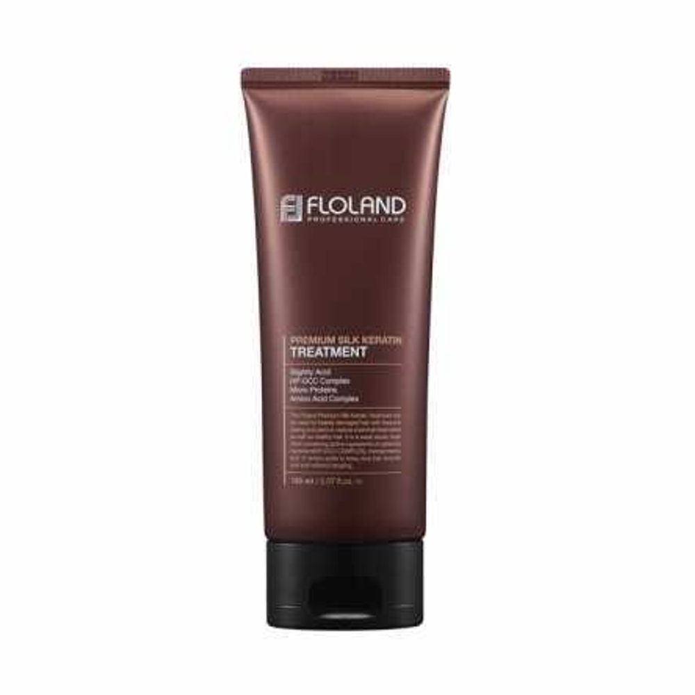 Floland Premium Silk Keratin Treatment маска-бальзам премиум класса с кератином для питания и увлажнения волос