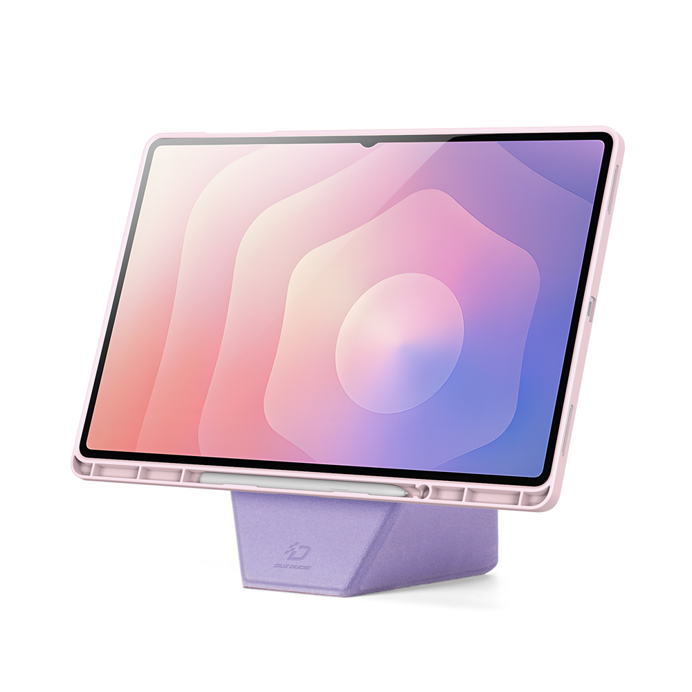 Складной чехол книжка розового цвета для Samsung Galaxy Tab S11 Ultra, S10 Ultra, S9 Ultra, серия Vers Series от Dux Ducis