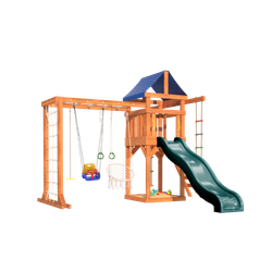 Детская площадка с рукоходом, подвесным креслом и качелями для малышей