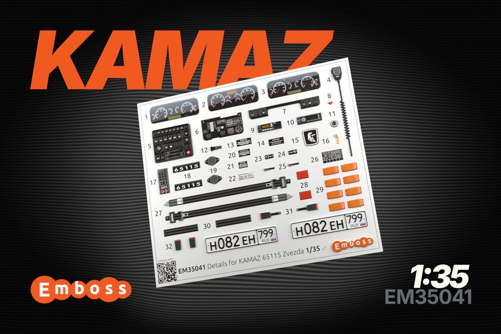 KAMAZ 65115 Details for Zvezda 3650 1/35 (3D decal)