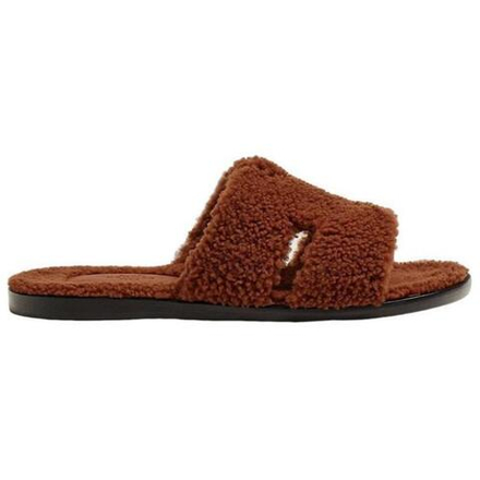 Hermes lzmere comfortable non-slip wear-resistant fashion sandals men's brown, H222849Z HC0