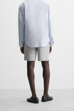 ZARA ШОРТЫ КОМФОРТНОЙ ПОСАДКИ ИЗ РЕЛЬЕФНОЙ ТКАНИ, СЕРЫЙ