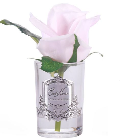 Ароматизированная розовая роза в прозрачной вазе, Cote Noire