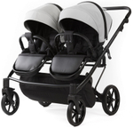 Детская коляска для двойни Adamex Leo Duo Deluxe 3 в 1 DUO-SA3 (СВ.СЕРАЯ КОЖА)