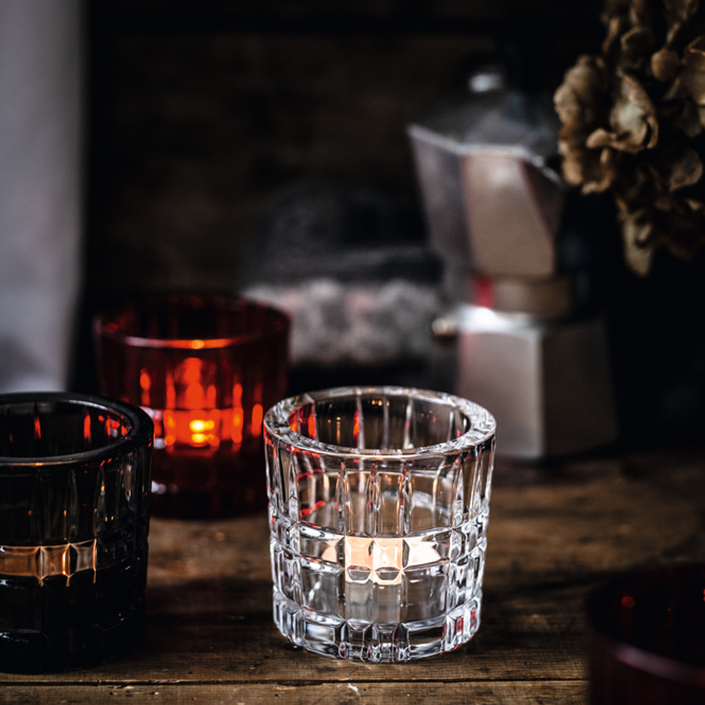 SQUARE - Набор подсвечников 2 шт. бесцветный H=66 мм, D=71 мм