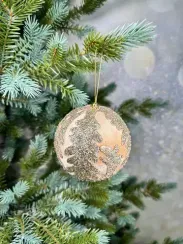 Винтажный шар Эрмитаж 10 см., бежевый, 1 шт., Christmas DeLuxe (86540)