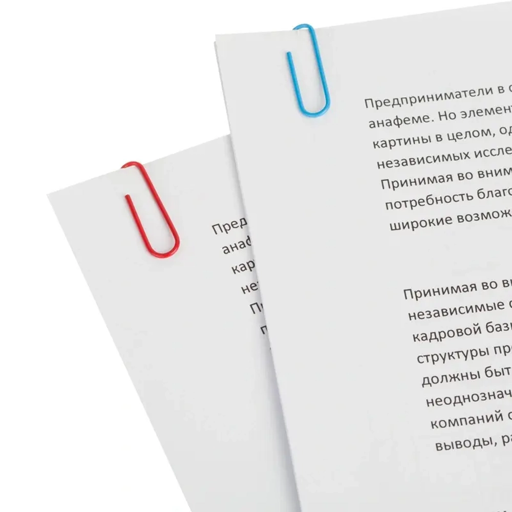 Скрепки канцелярские 28 мм Attache металлические цветные с полимерным покрытием, 100 штук в упаковке