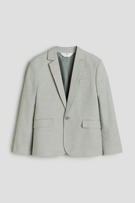 H&M Пиджак из рельефной ткани, светло-зеленый