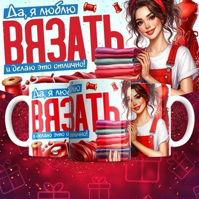 Кружка Да, я люблю вязать и делаю это отлично
