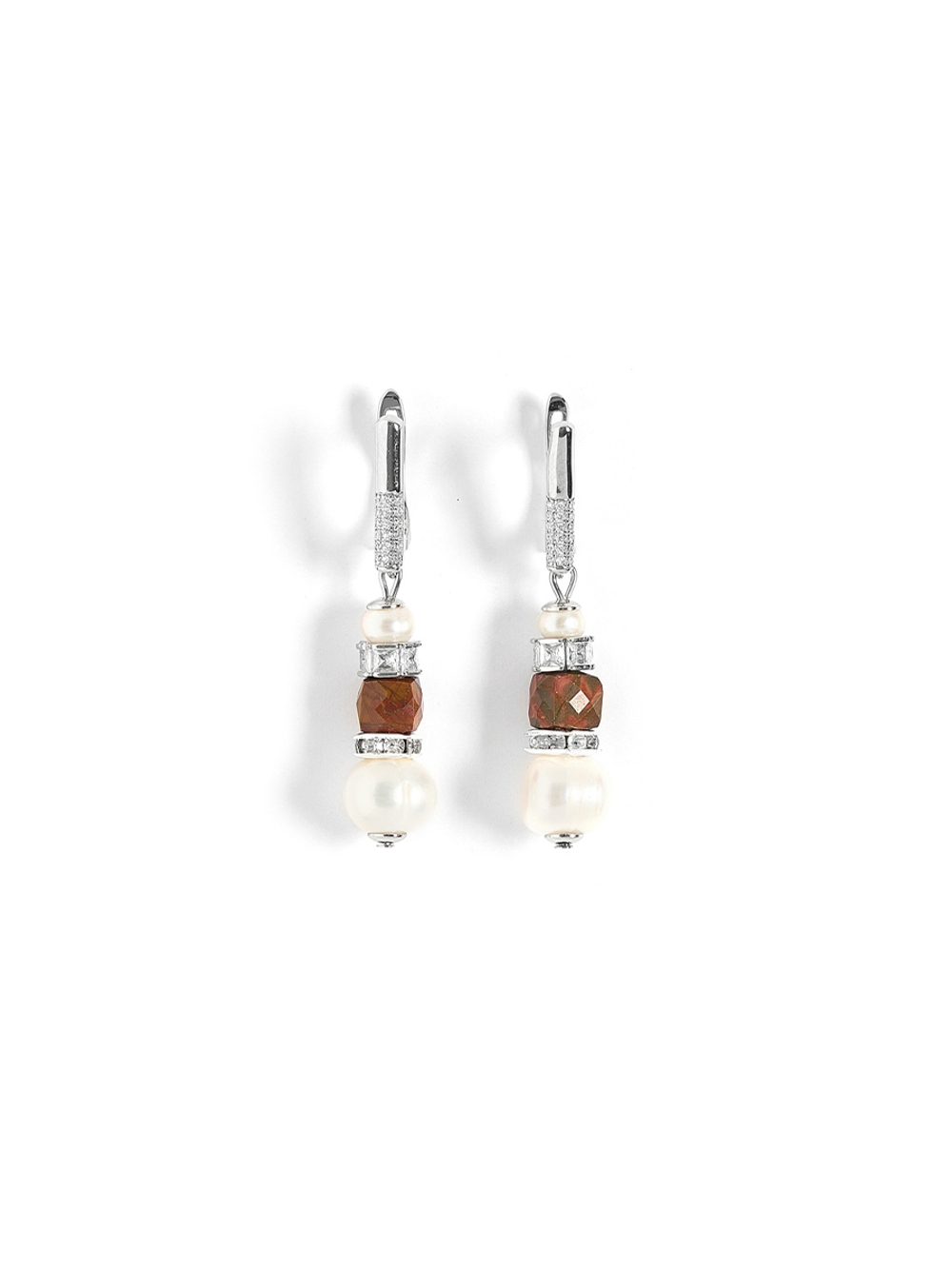 Серьги "Pearl charm" с яшмой Silver