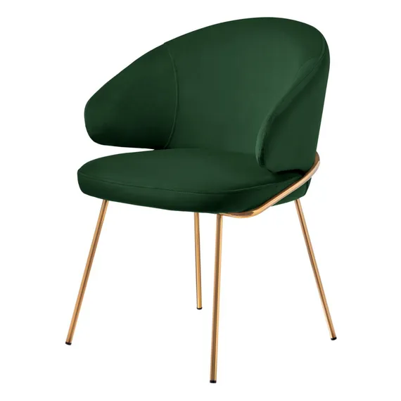 Стул Lime, зеленый микровелюр с золотыми ножками