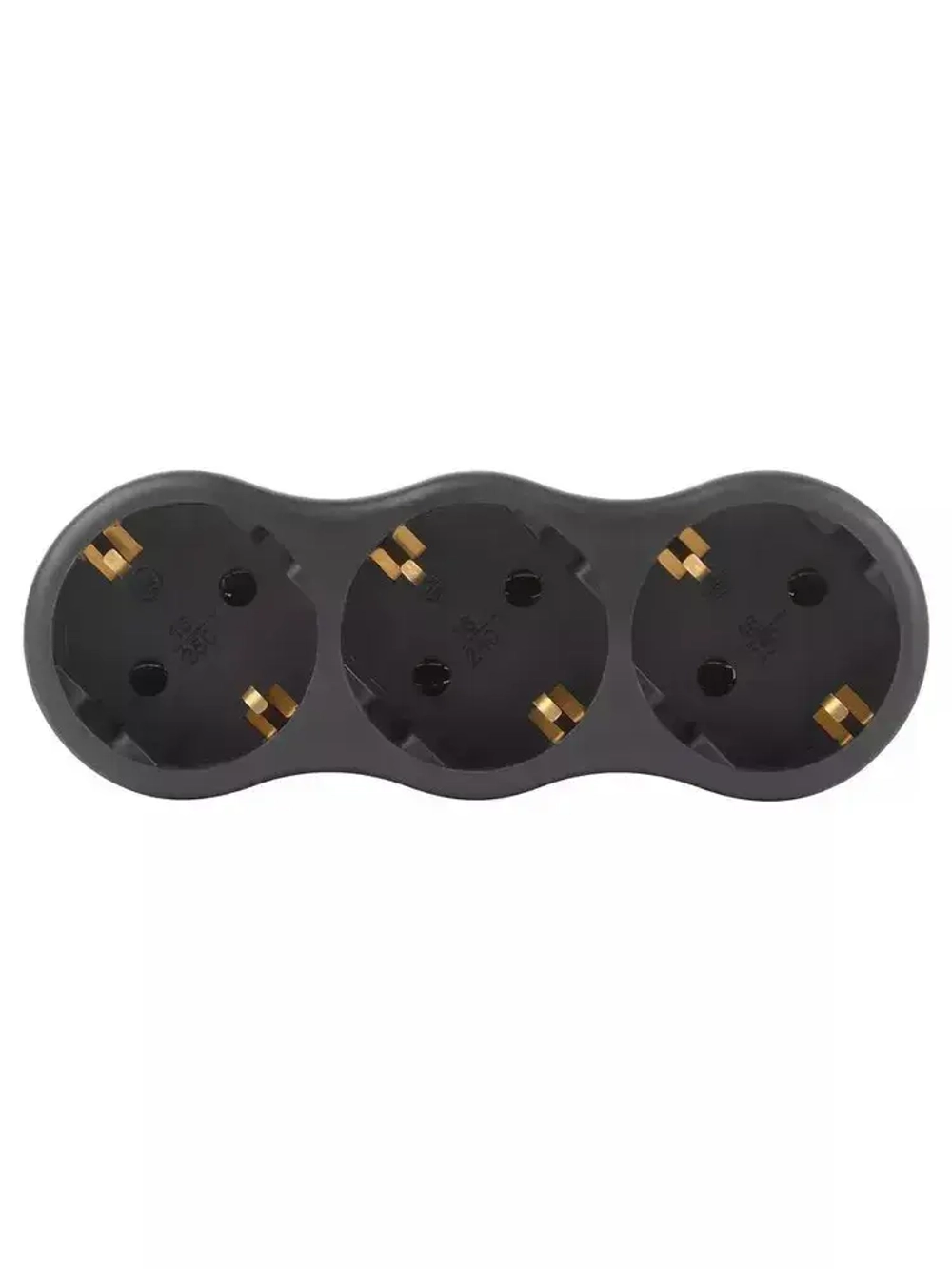 Разветвитель электрический ЭРА SPx-3e-B на 3 розетки с заземлением 16А черный