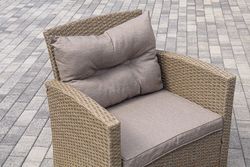 "Филадельфия" лаунж-зона из искусственного ротанга, цвет соломенный, цвет подушек бежевый