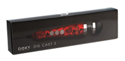 Красно-черный жезловый вибратор Doxy Die Cast 3 с розами