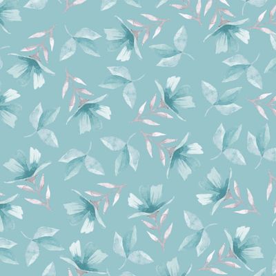 Акварельные цветы, бирюзовый фон