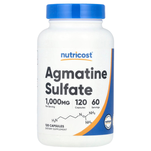Nutricost, Сульфат агматина, 120 капсул (500 мг на капсулу)