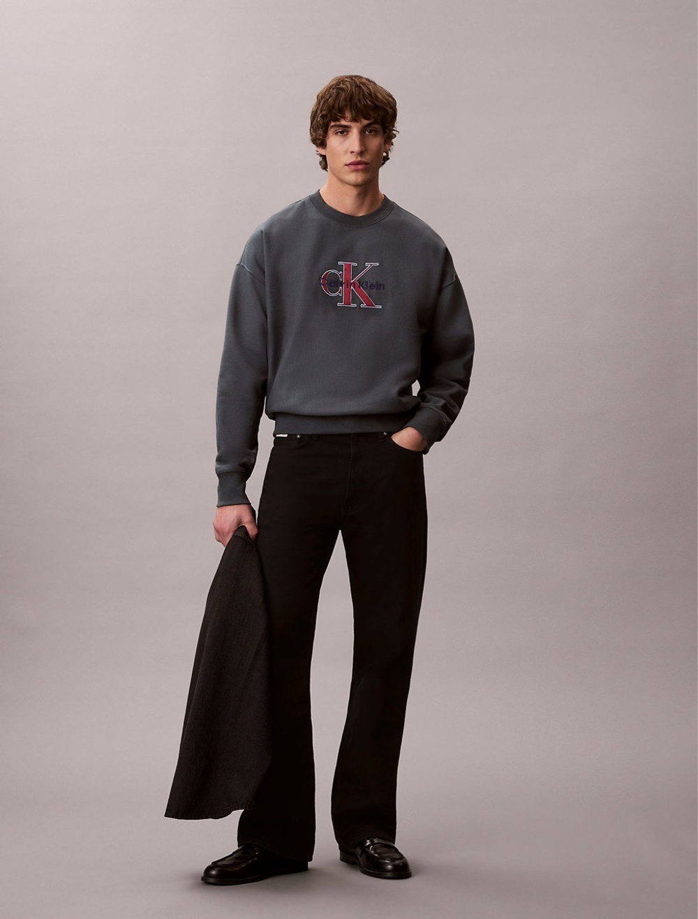 Свитшот Calvin Klein Premium Terry Monologo Relaxed Harlem Night Blue