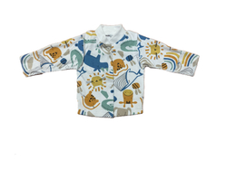 Кофточка длинный рукав на кнопках из 100% хлопка (интерлок) с антицарапками и швами наружу на рост 56 см