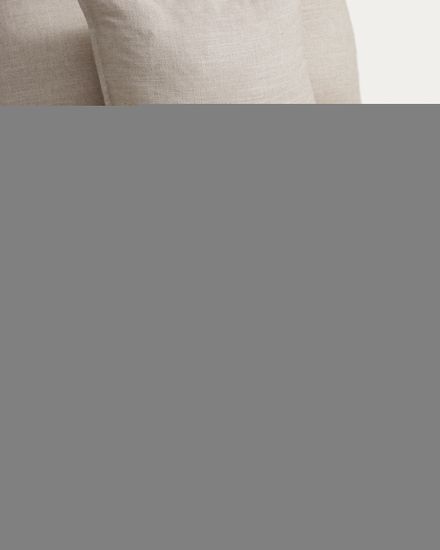 Кресло модульное Anarela бежевое из льна и вискозы со съемным чехлом, 90 см