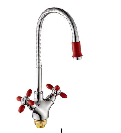 5860-5 См-ль для кухни с КРАСН. руч (2х гиб.) РОТАТО (10/1шт)