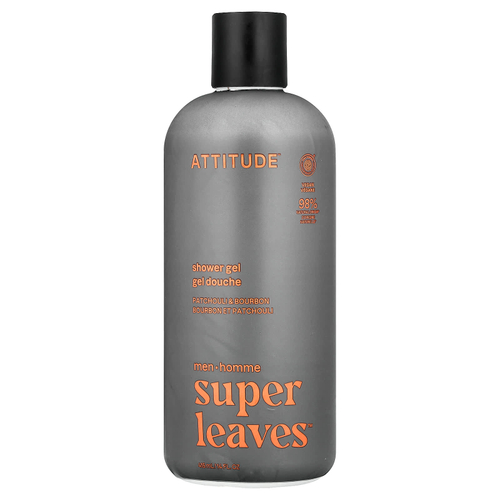 ATTITUDE, Super Leaves™, гель для душа, для мужчин, пачули и бурбон, 415 мл (14 жидк. унций)