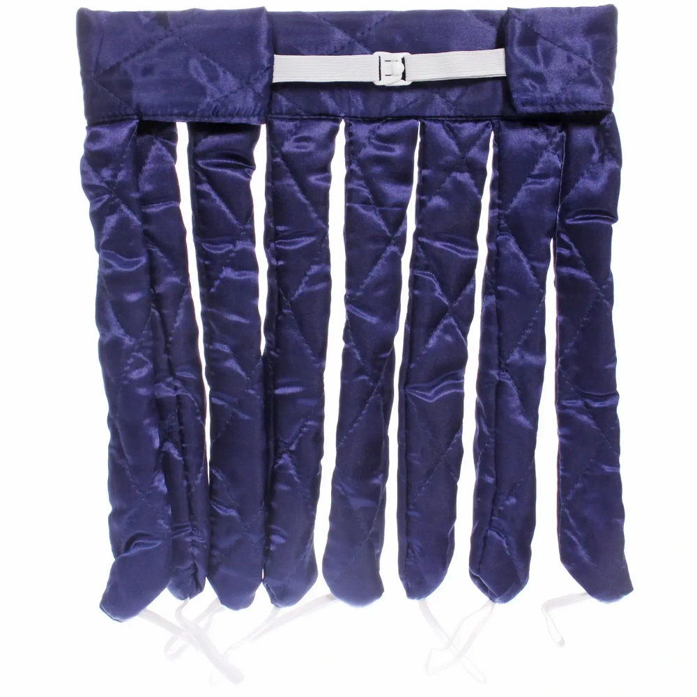 Мягкие атласные бигуди на ленте «KUDRI», цвет Синяя лазурь, 53-63 на 30см