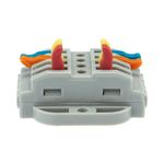 Клемма СМК 222-424P проходная 4 полюса, с монтажной площадкой (0,08-4 мм²), серая (блистер 5 шт./уп.