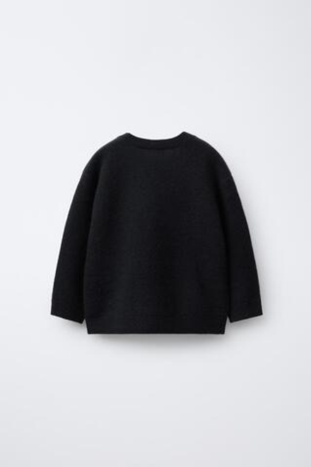 ZARA ТРИКОТАЖНЫЙ СВИТЕР ИЗ 100% КАШЕМИРА, МОРСКОЙ ТЕМНО-СИНИЙ