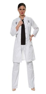 Халат женский LL1107 (белый/серый)