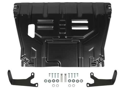 Защита картера и КПП AutoMax для Kia Seltos (V - 2.0) 4WD 2020-н.в./Kia Seltos (V - 1.6 (123 л.с.)) FWD 2020-н.в./Kia Soul III поколение (V - 1.6; 2.0) 2019-н.в., сталь 1.4 мм, с крепежом, штампованная, AM.2850.2