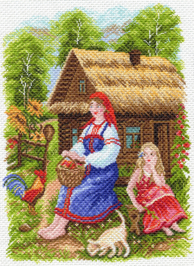 "Деревенский пейзаж"-1554 канва с рисунком